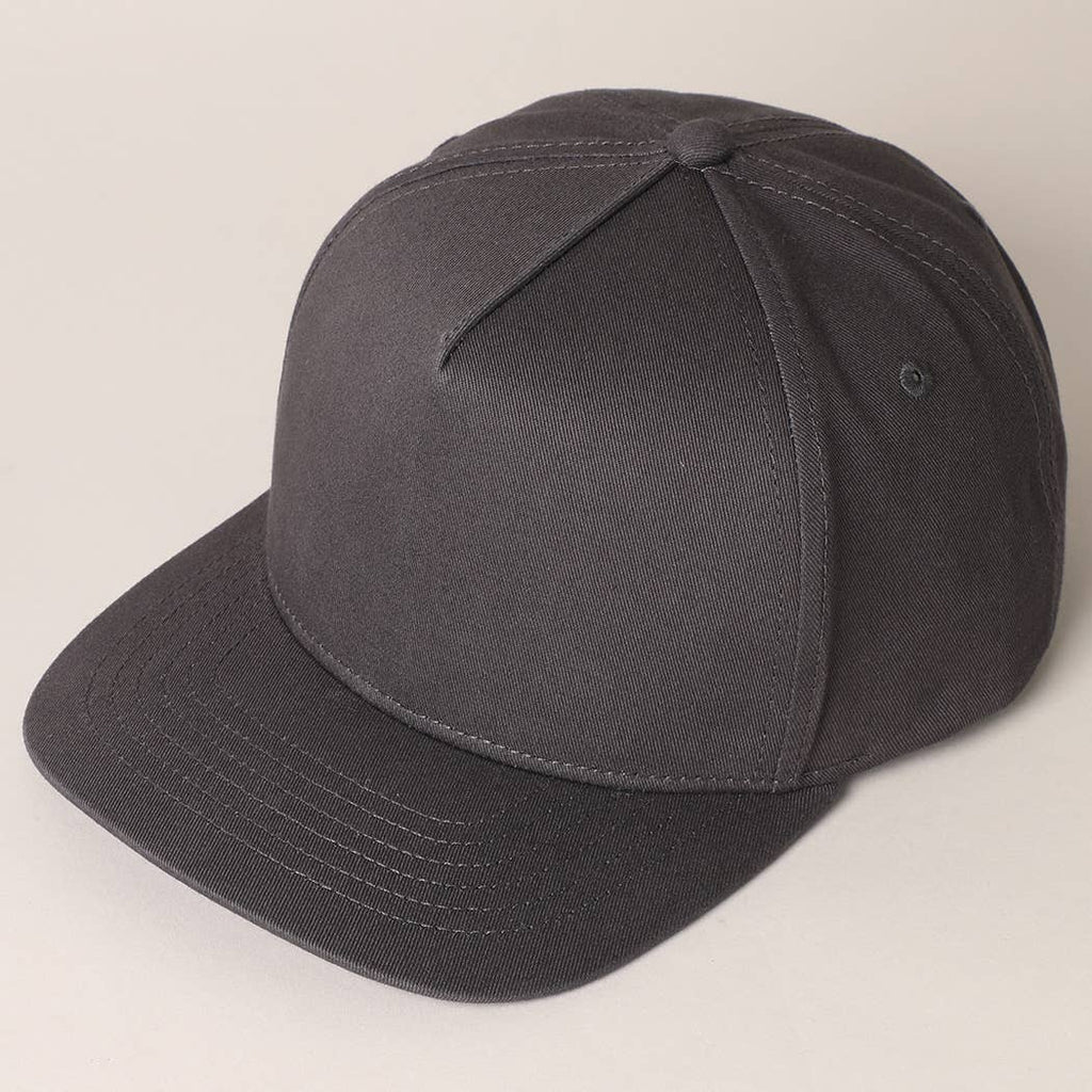 Solid Colored Cotton 5 Panel Baseball Cap