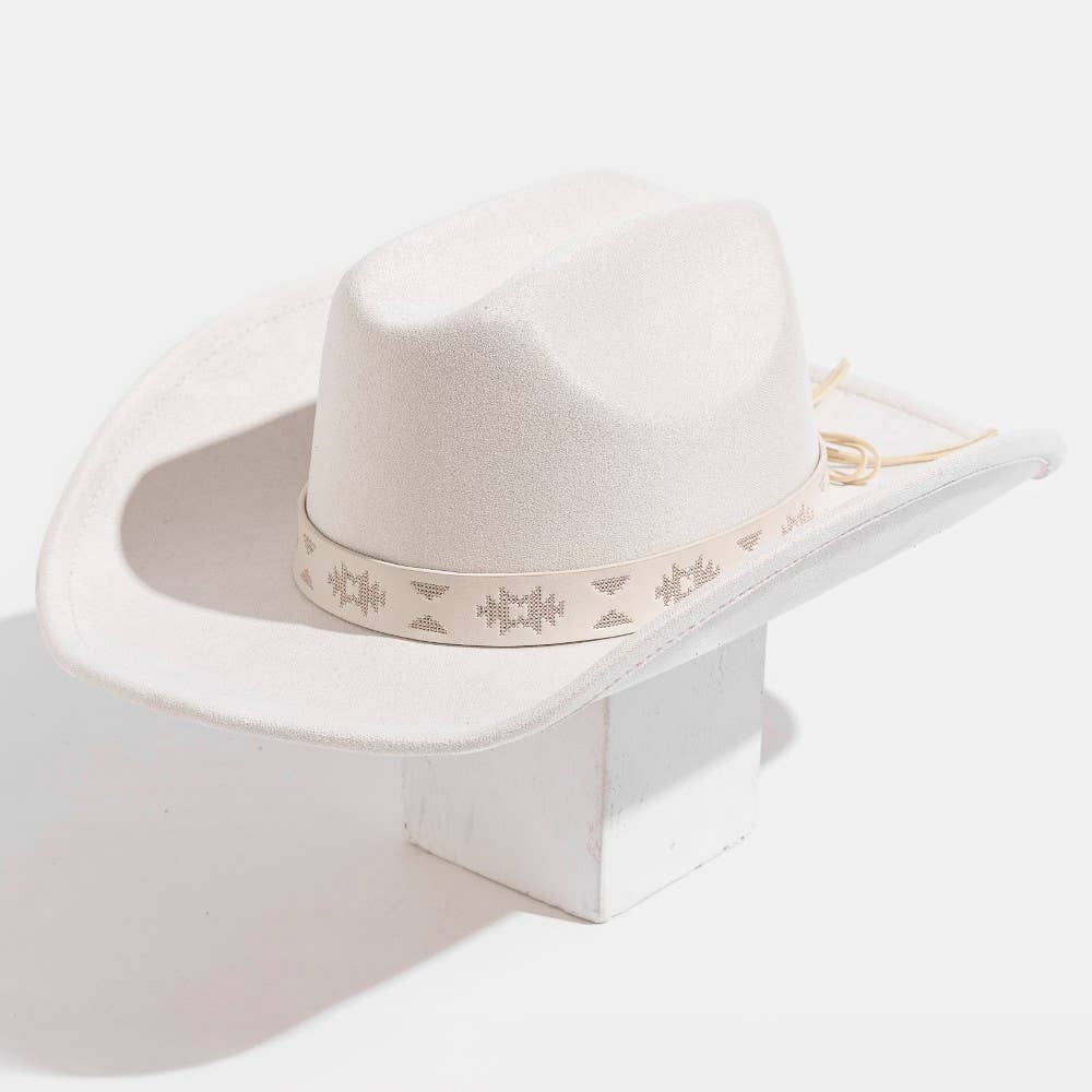 Western Tribal Pattern Band Cowboy Hat