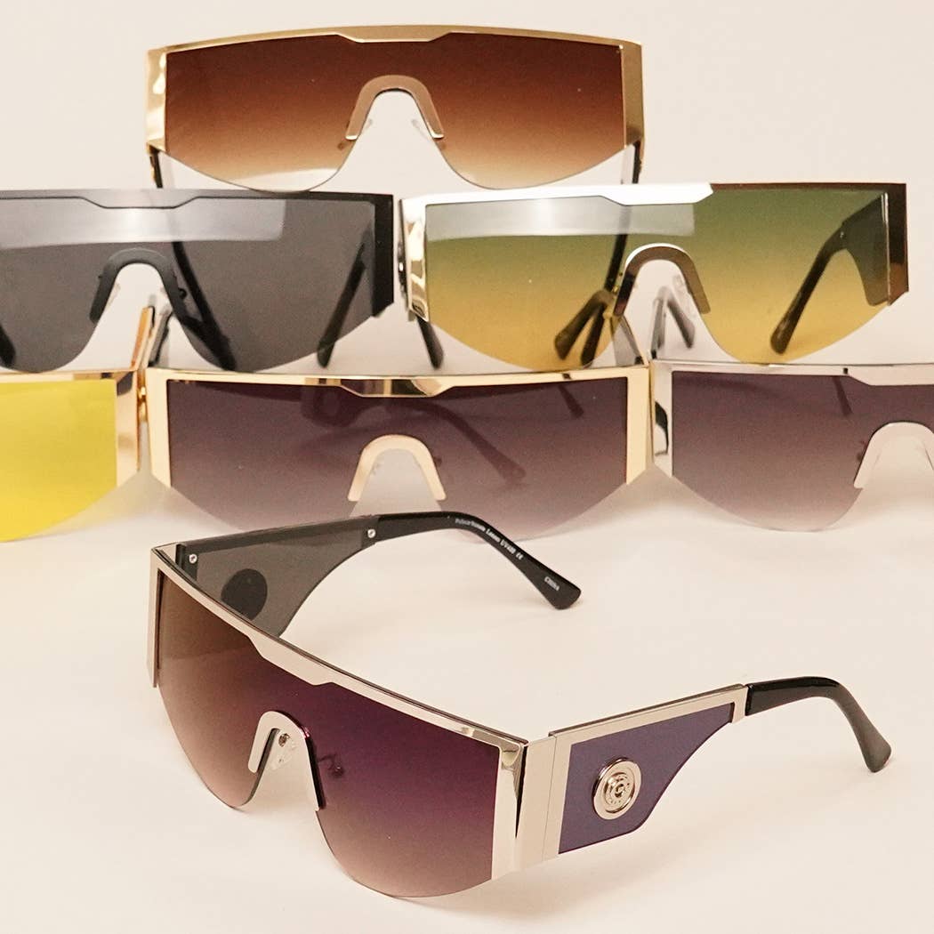 Assorted Acetate Shield Fashion Sunglasses