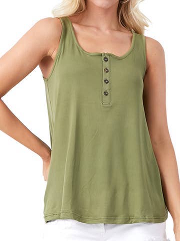 BASIC LOOSE FIT TANK TOP WITH BUTTON
