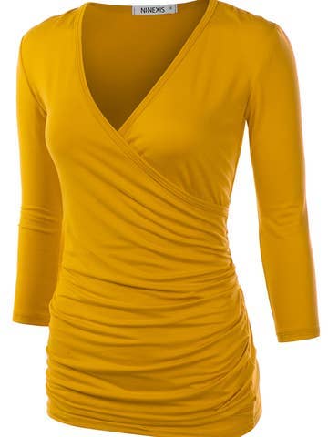 Tank Tops Deep V-Neck Surplice Wrap