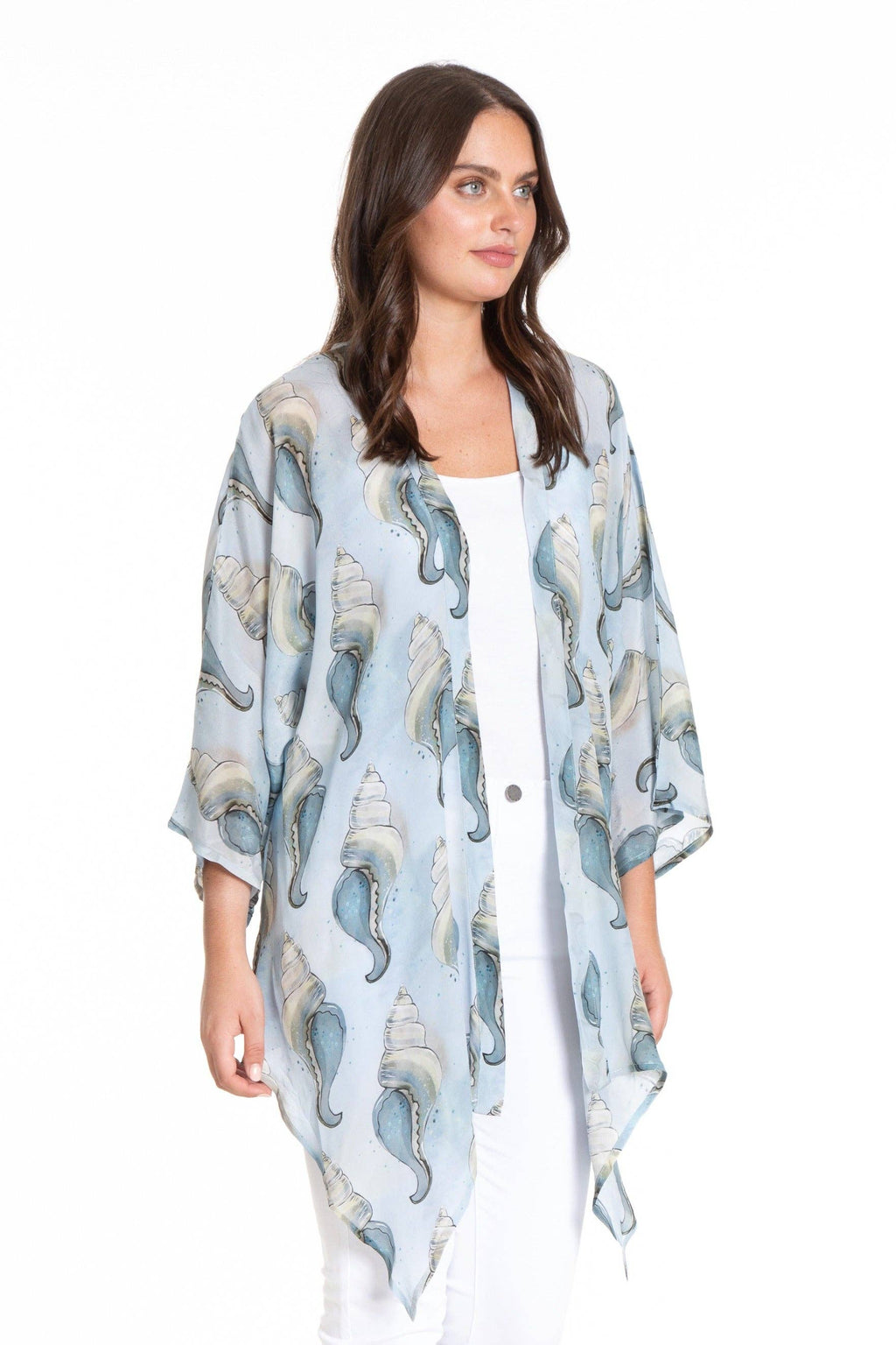 Urban Seashells Print - Handkerchief Kimono