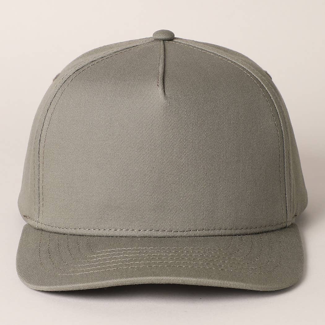 Solid Colored Cotton 5 Panel Baseball Cap