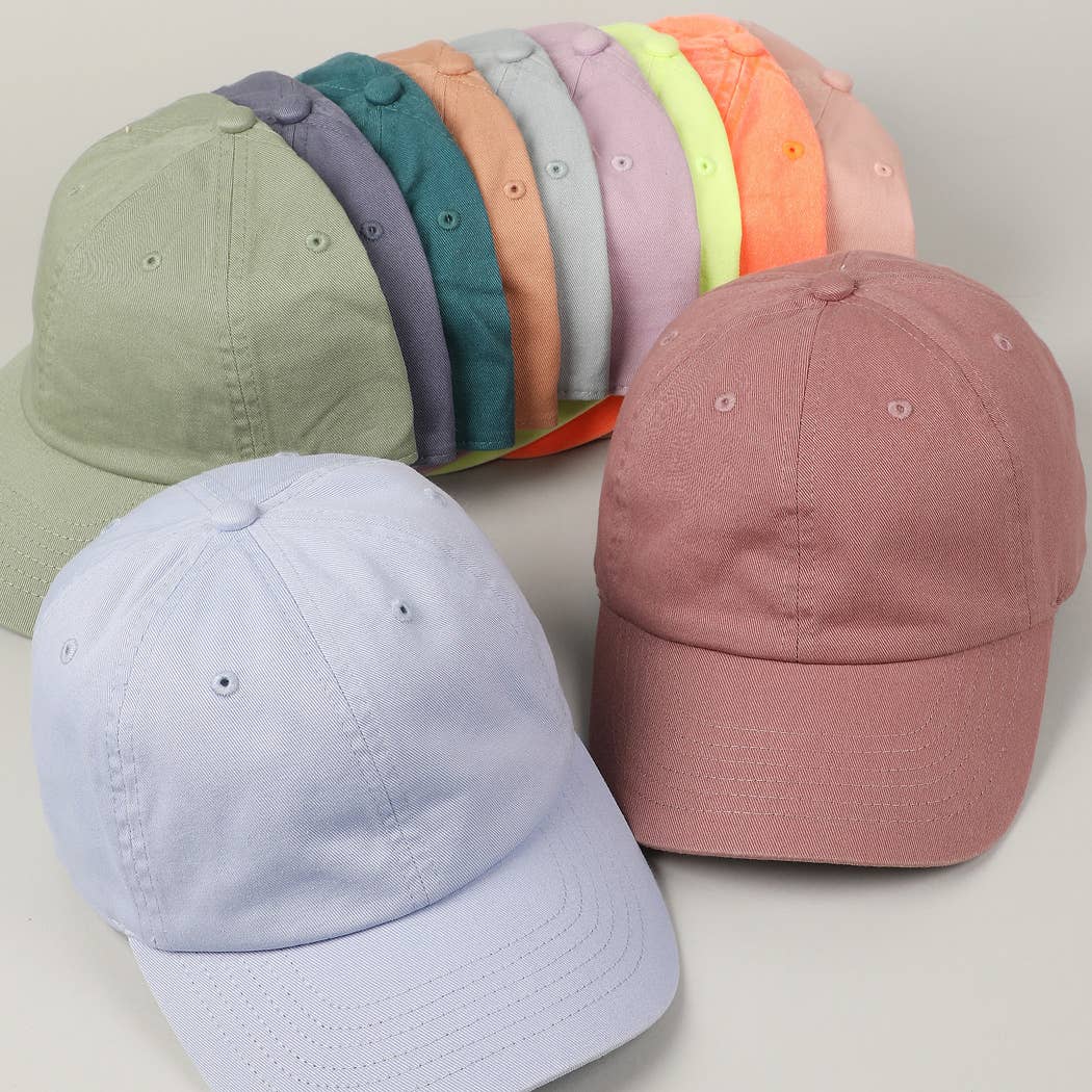 Stone Washed Cotton Solid Color Baseball Cap