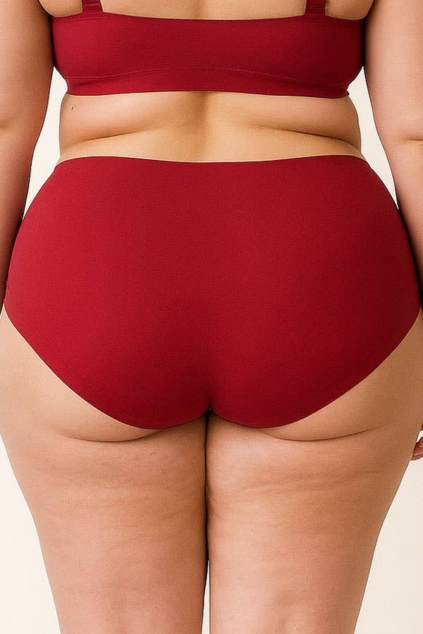 Plus Size Laser Cut Seamless Panty - 6 Color-90079-PTY-6-C01