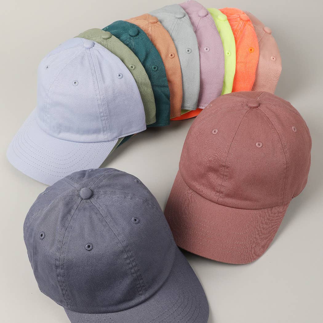 Stone Washed Cotton Solid Color Baseball Cap