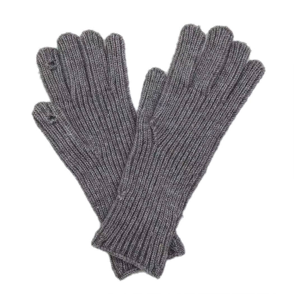 Solid Ribbed Knit Gloves