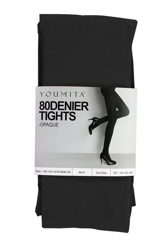 Non-run Opaque Tights with Non-binding Waistband-YM-ST-11011