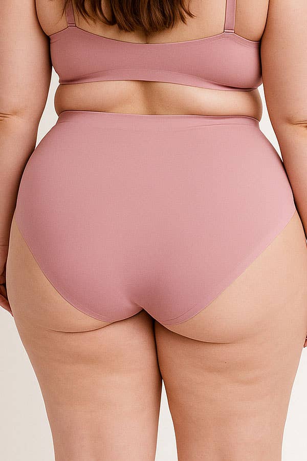Plus Size Laser Cut Seamless Panty - 6 Color-90079-PTY-6-C01