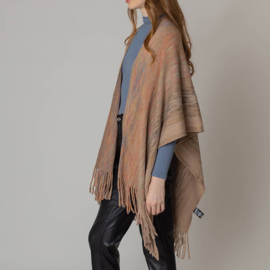 Multicolor Metallic Knit Ruana