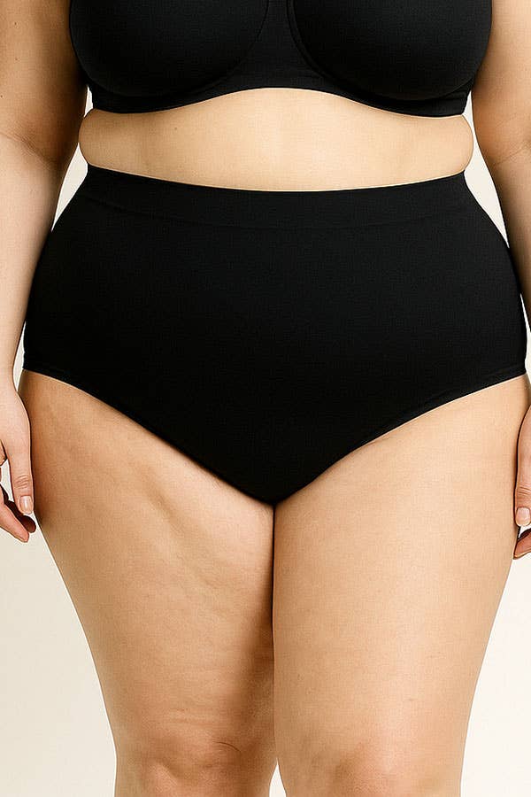 Plus Size Laser Cut Seamless Panty - 6 Color-90079-PTY-6-C01