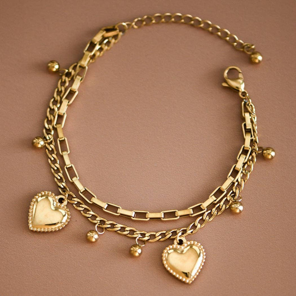 18K Gold Plated Waterproof Stainless Steel Chain Bracelet - 7434