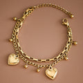 18K Gold Plated Waterproof Stainless Steel Chain Bracelet - 7434