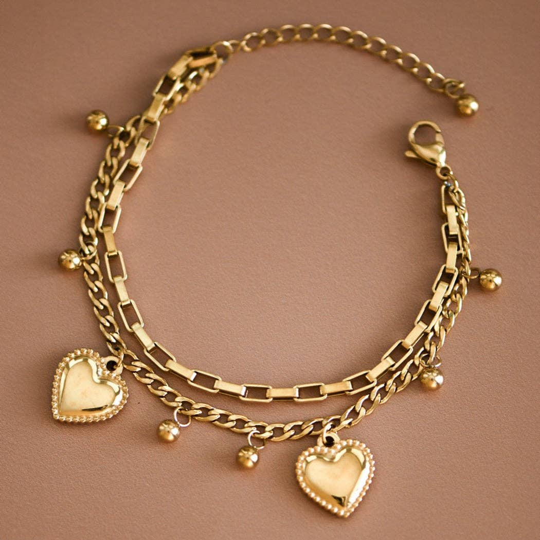 18K Gold Plated Waterproof Stainless Steel Chain Bracelet - 7434
