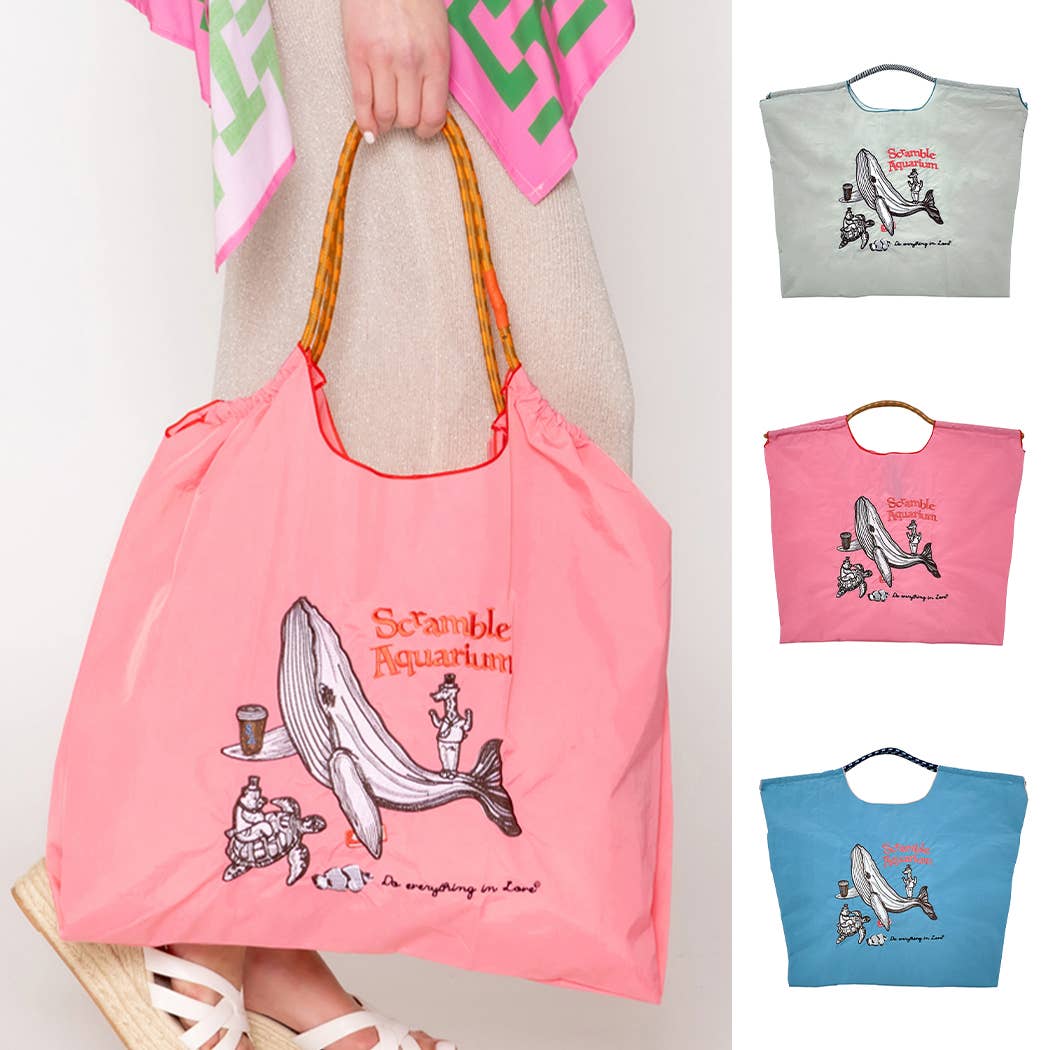 Scramble Aquarium Embroidery Light Weigh Handbag