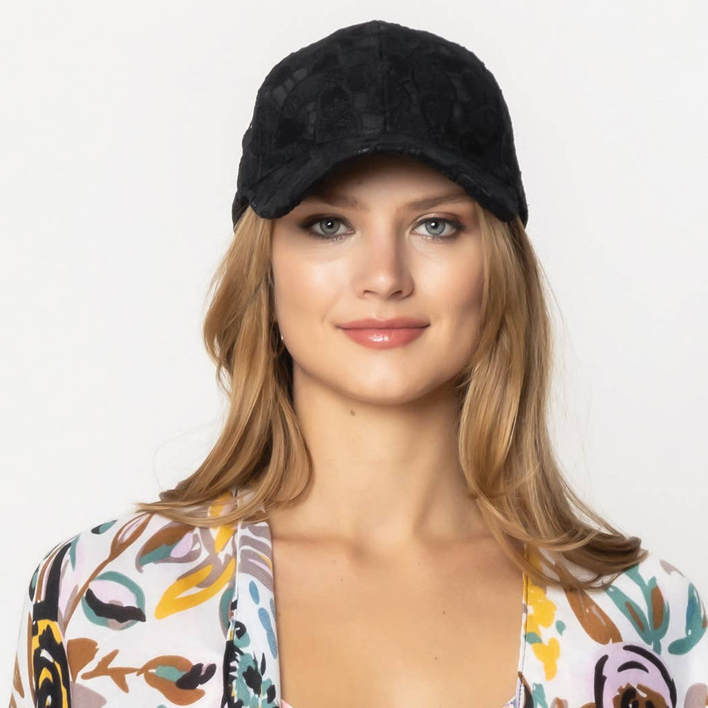 Floral Laced Baseball Cap
