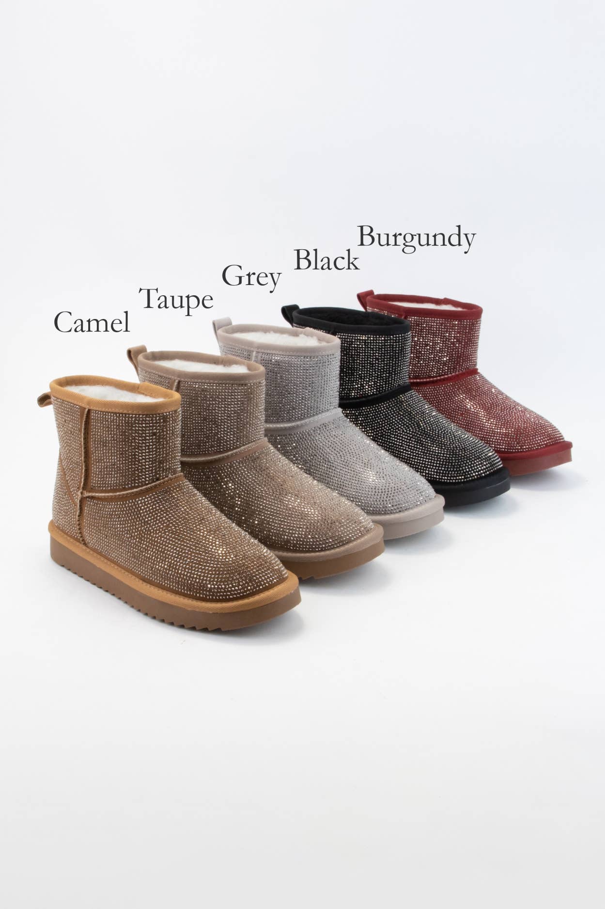 PRESLEY BEDAZZLED GLAM SHERPA BOOTIES