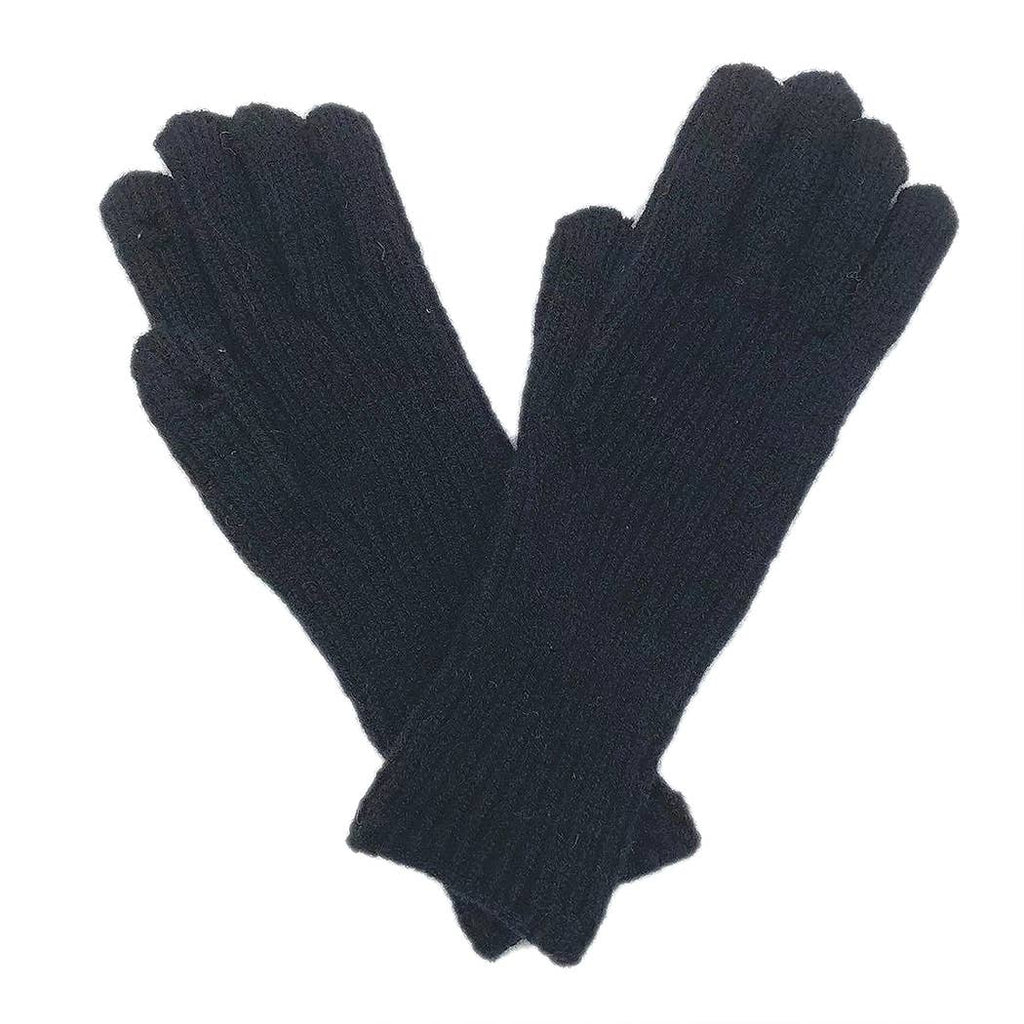 Solid Ribbed Knit Gloves