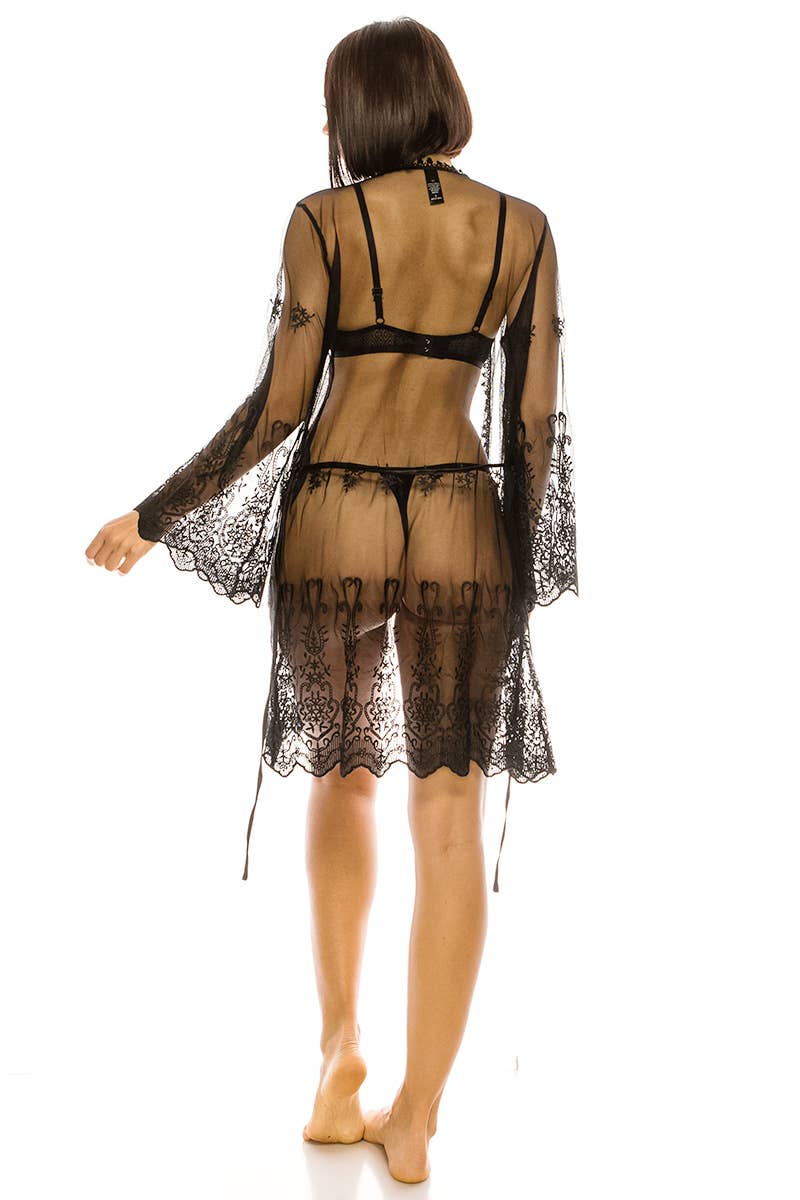 Youmita Mesh & Embroidery Robes - YM-20140-LNG
