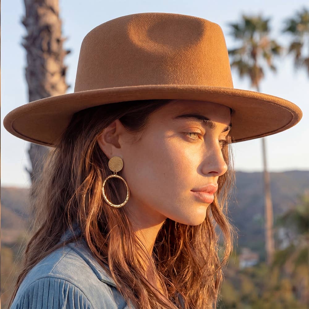Flat Brim Fedora Fashion Hat