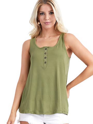 BASIC LOOSE FIT TANK TOP WITH BUTTON