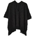 Crochet Patterned Poncho with Fringes