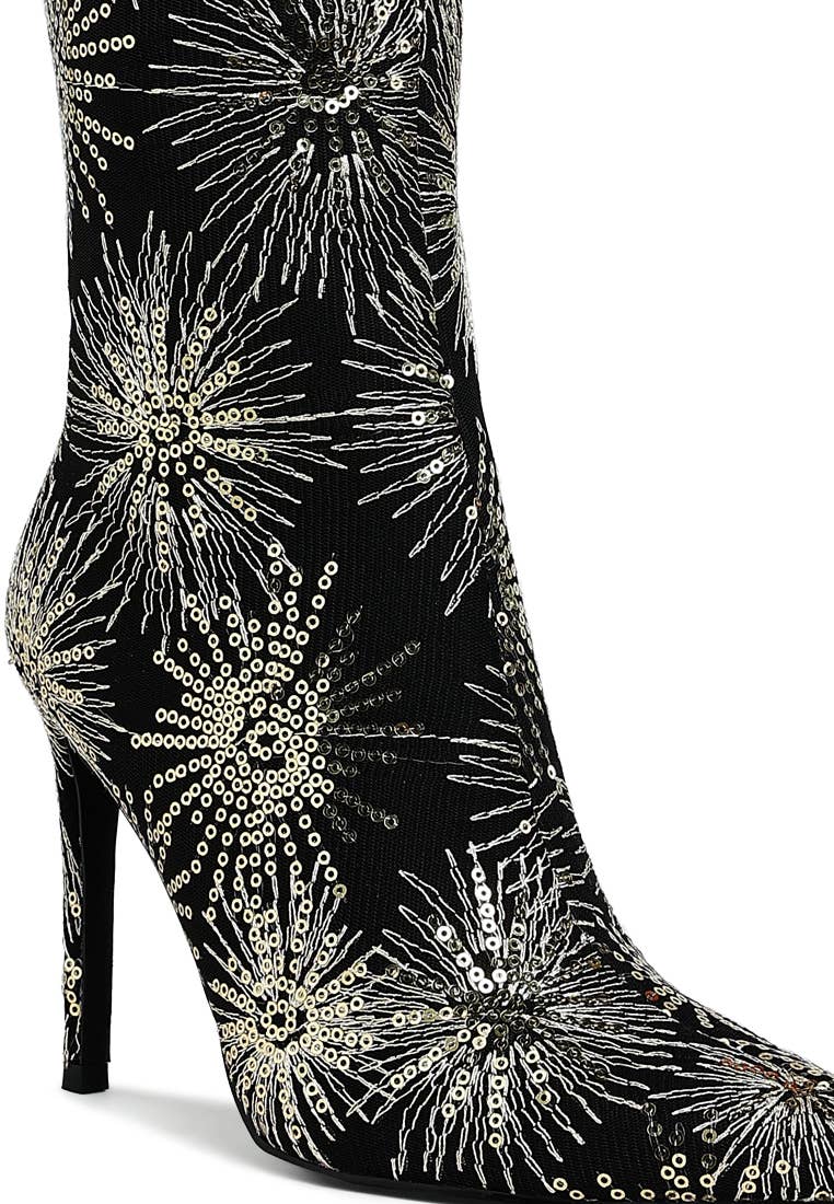 Oleander Sequin Embellished Stiletto Boots (Copy)