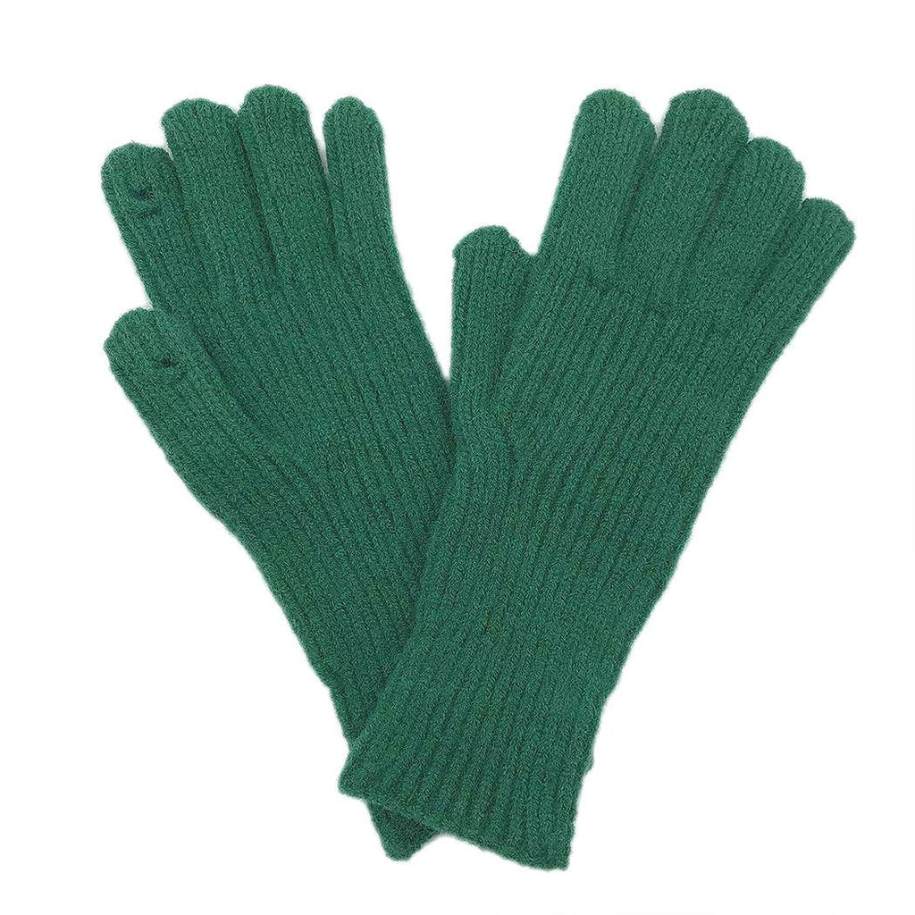 Solid Ribbed Knit Gloves