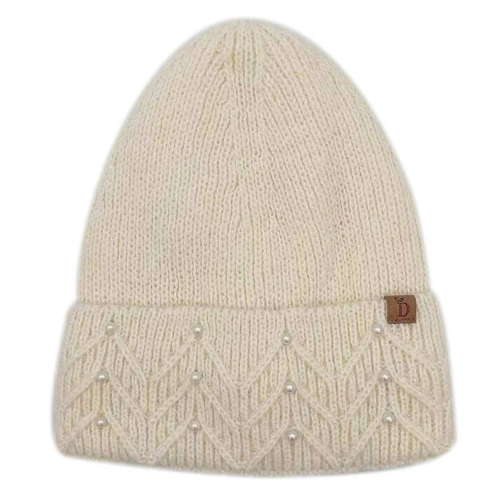 Women's Solid Color Peal Knitted Beanie Hat