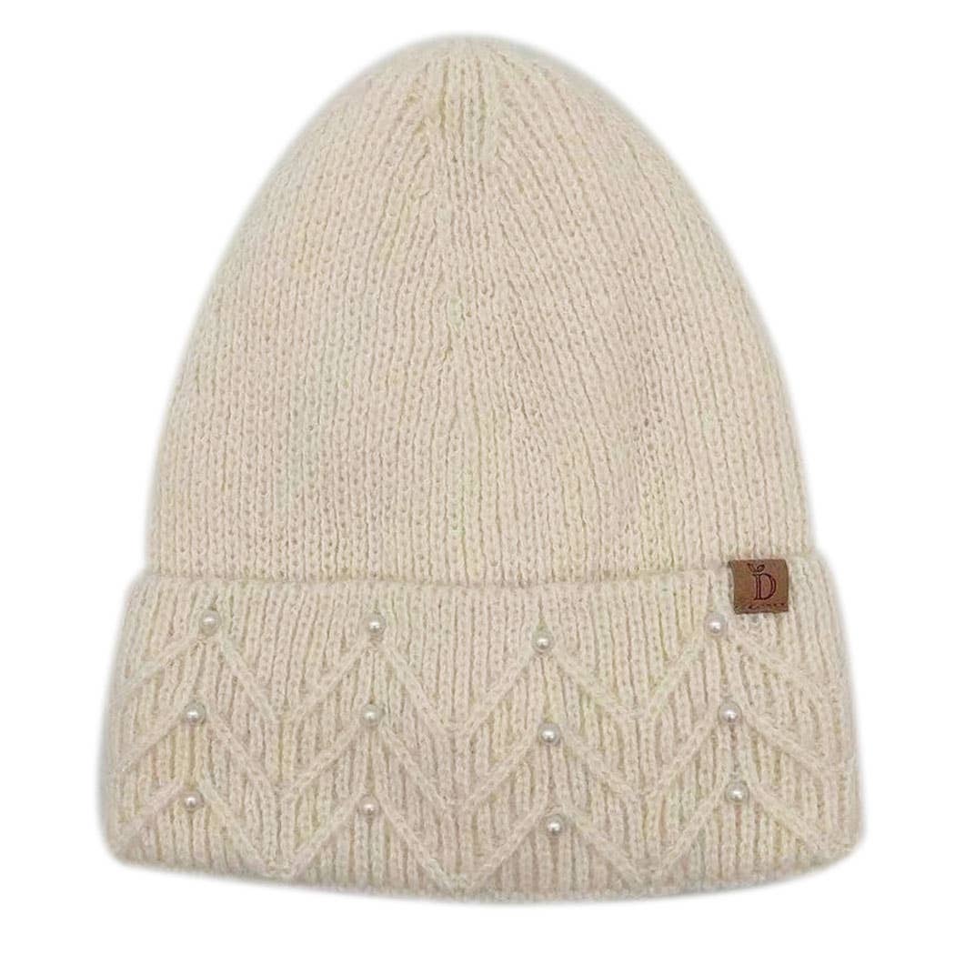 Women's Solid Color Peal Knitted Beanie Hat