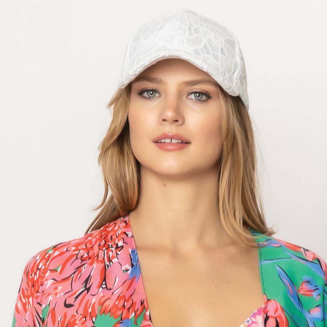 Floral Laced Baseball Cap