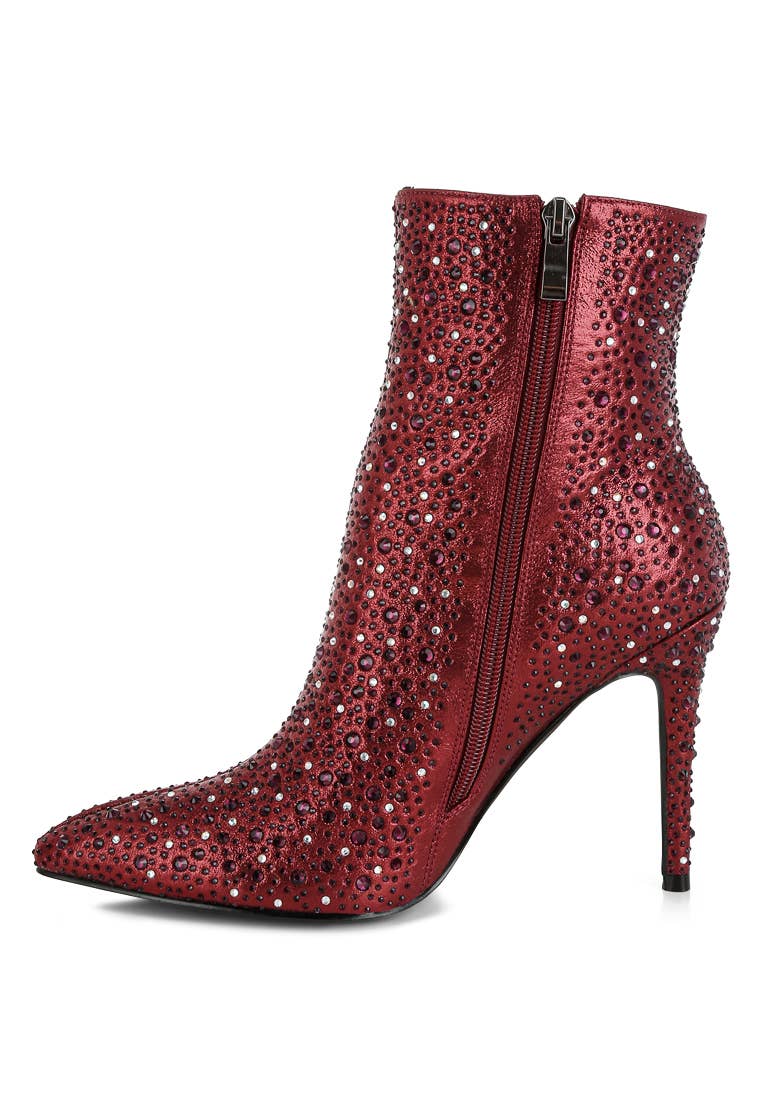 Lobelia Rhinestones Embellished Stiletto Boots