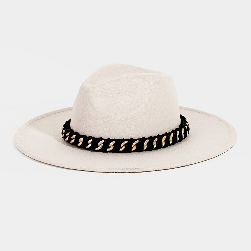 Chain Strap Fedora Fashion Hat