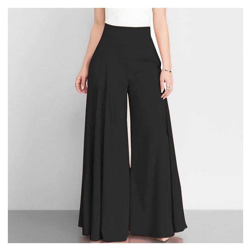 Fashion Wide Leg High Waist Pants In Solid Color