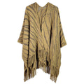 Zebra Crochet Ruana with Fringes