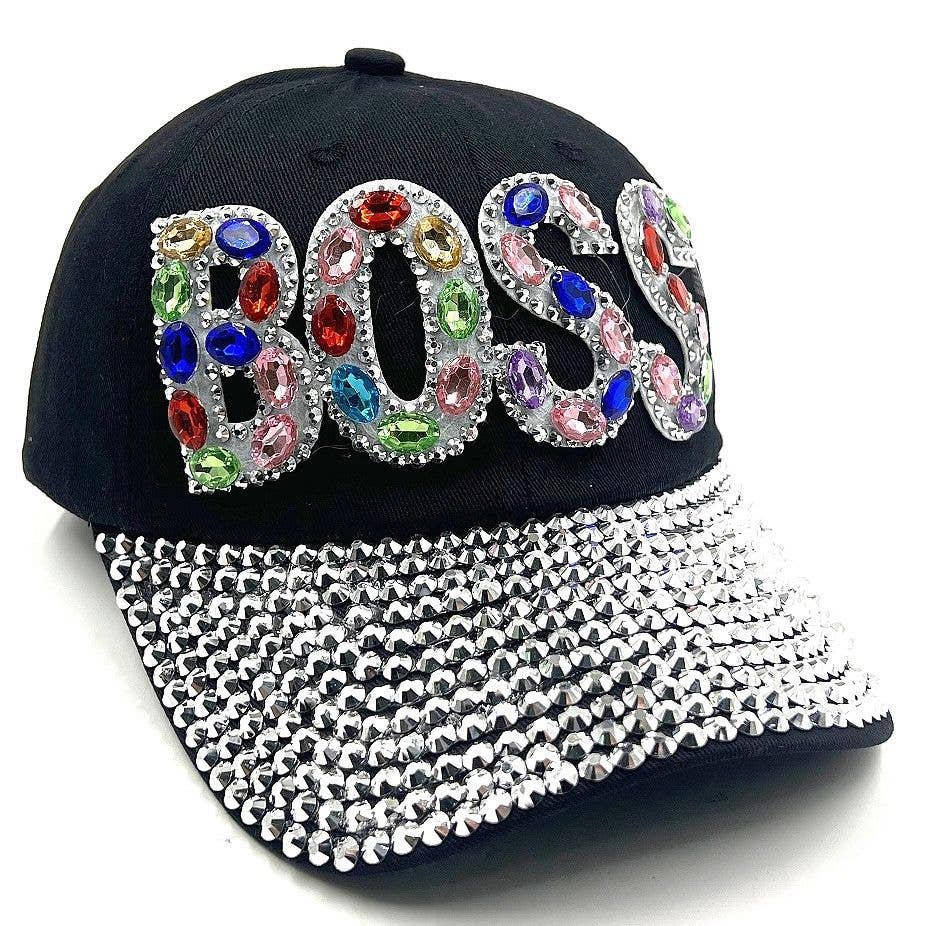 Bold BOSS Rhinestone Cap Hat