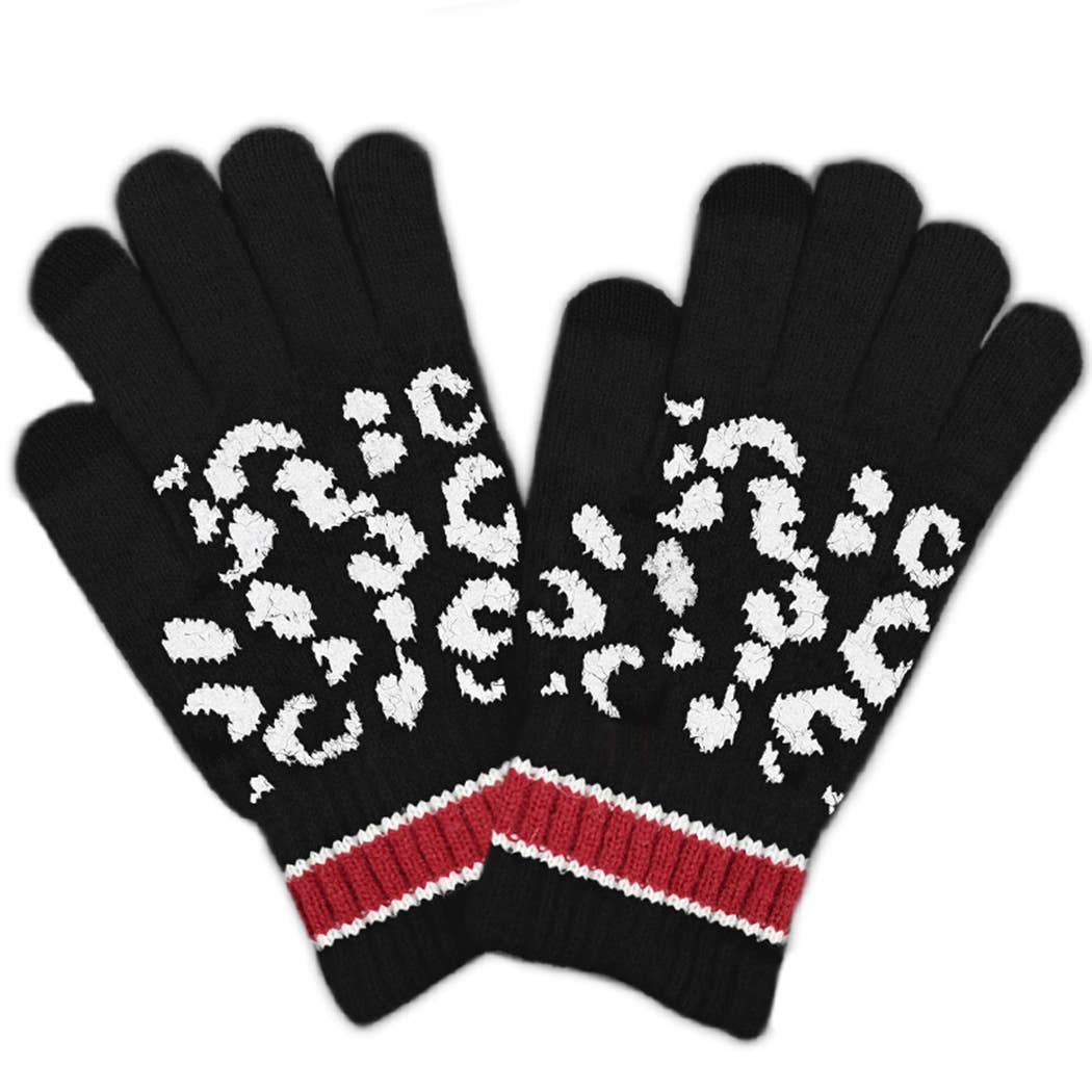 Leopard Print Smart Touch Gloves