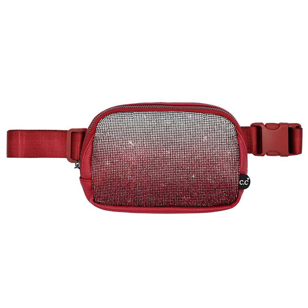 Ombre Rhinestone Fanny Pack Belt Bag