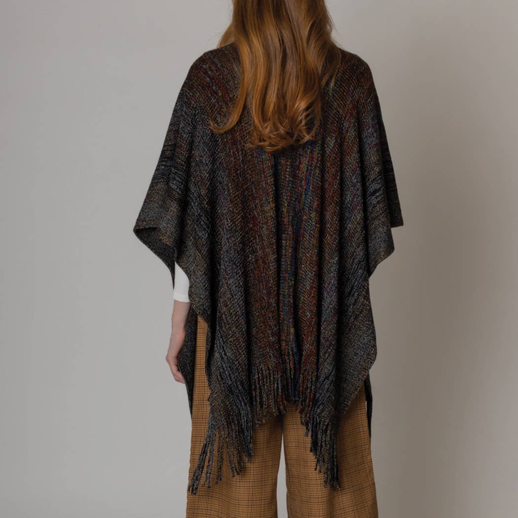 Multicolor Metallic Knit Ruana