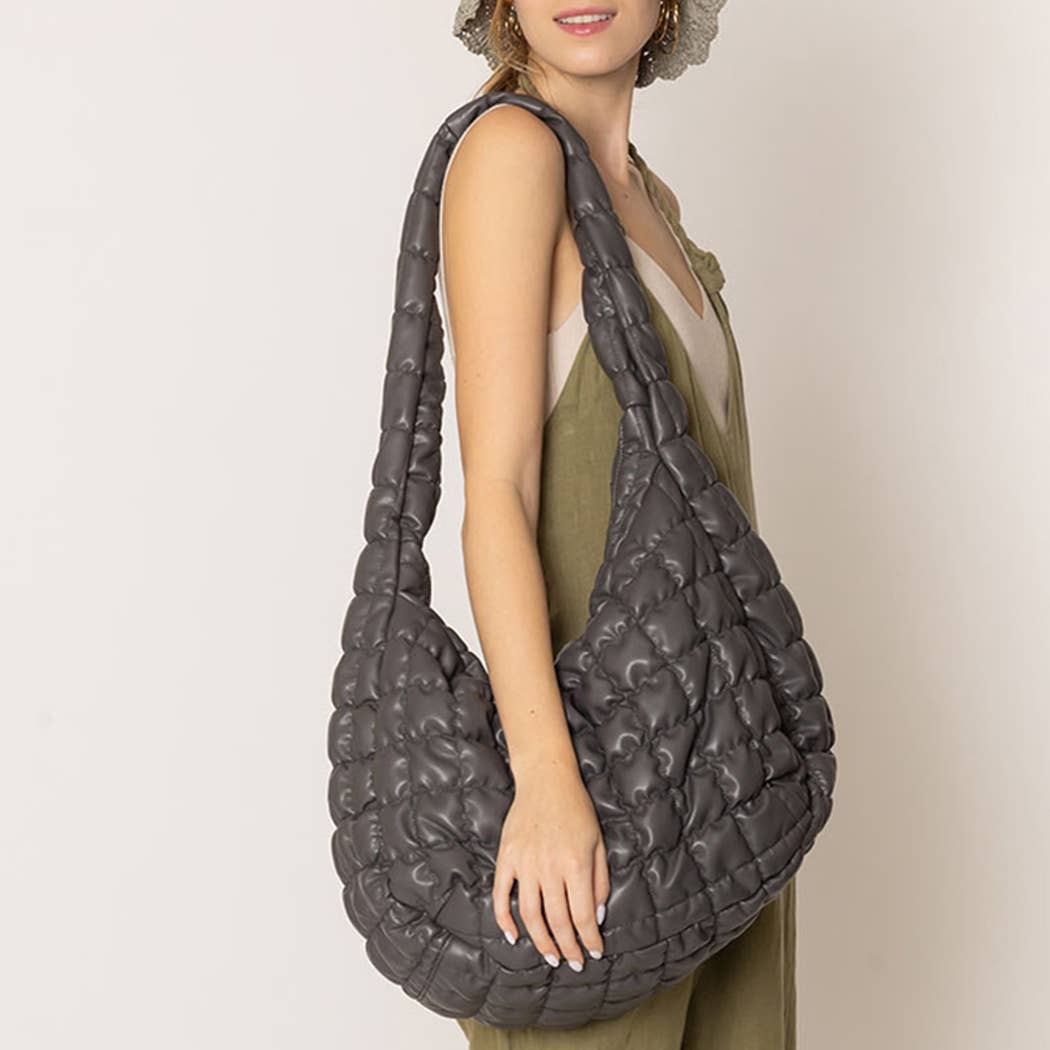 Stylish Quilted Puffer Lightweight Large Handbag
