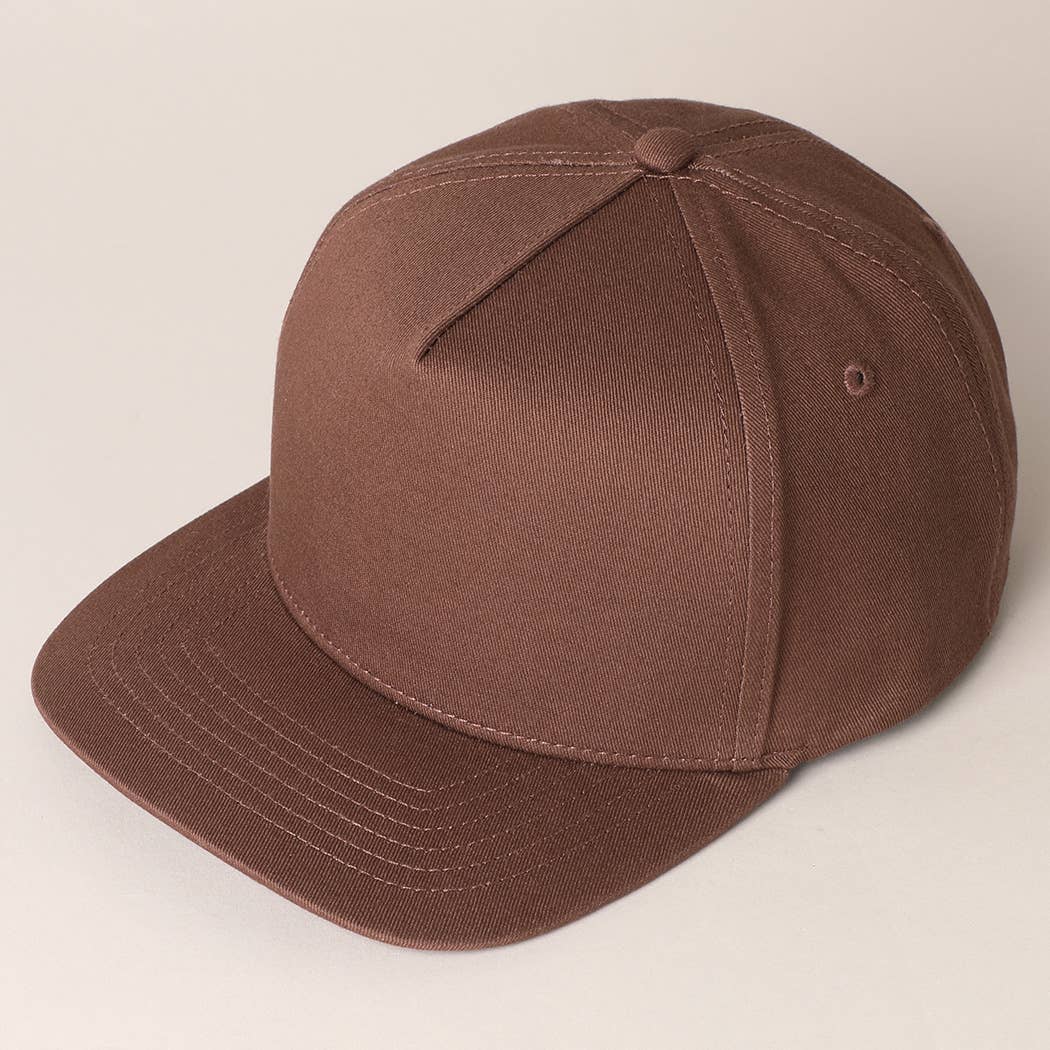 Solid Colored Cotton 5 Panel Baseball Cap