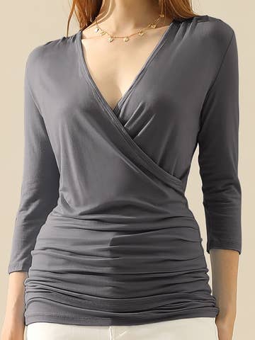 Tank Tops Deep V-Neck Surplice Wrap