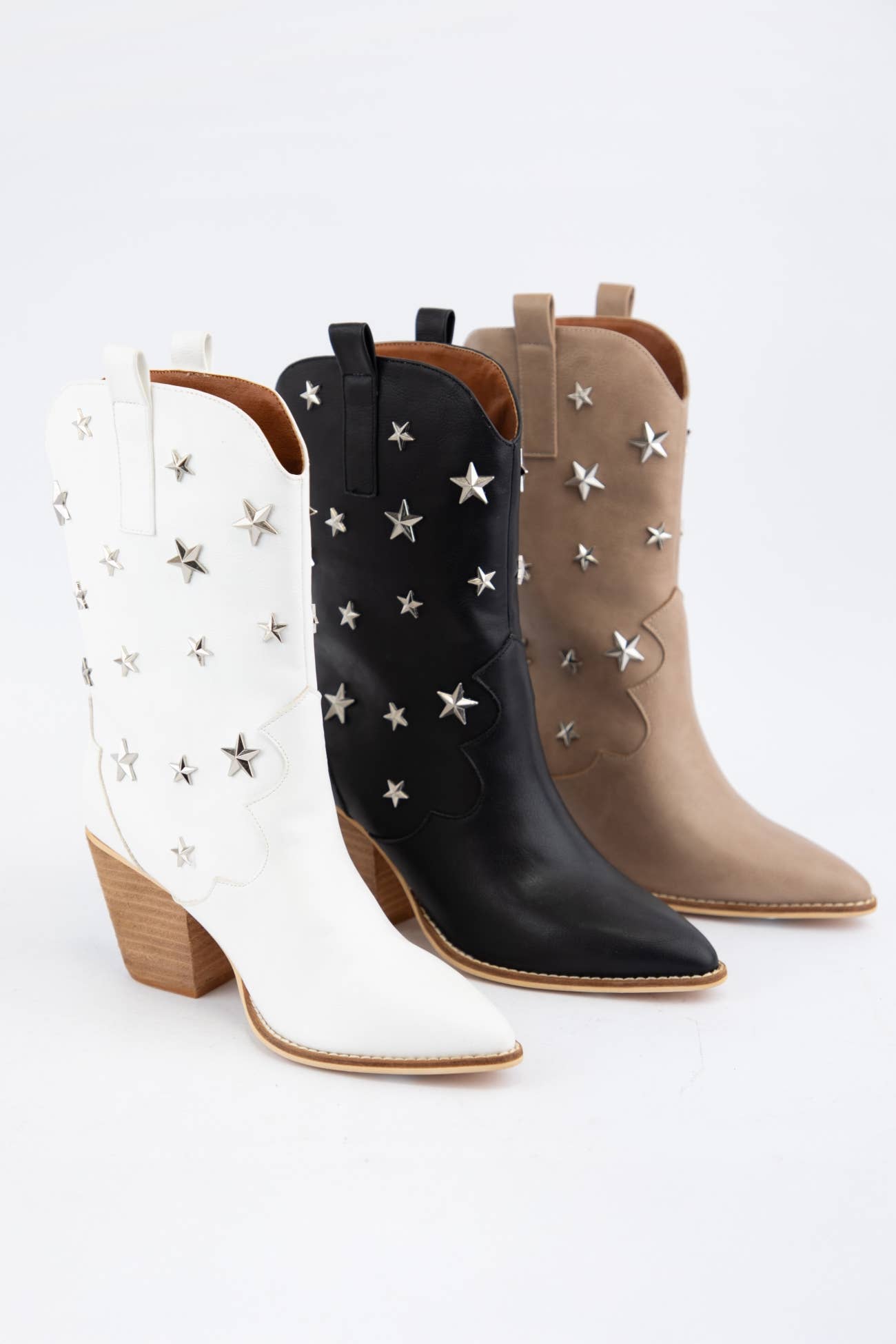 STAR STUD EMBELLISHED WESTERN BOOTS