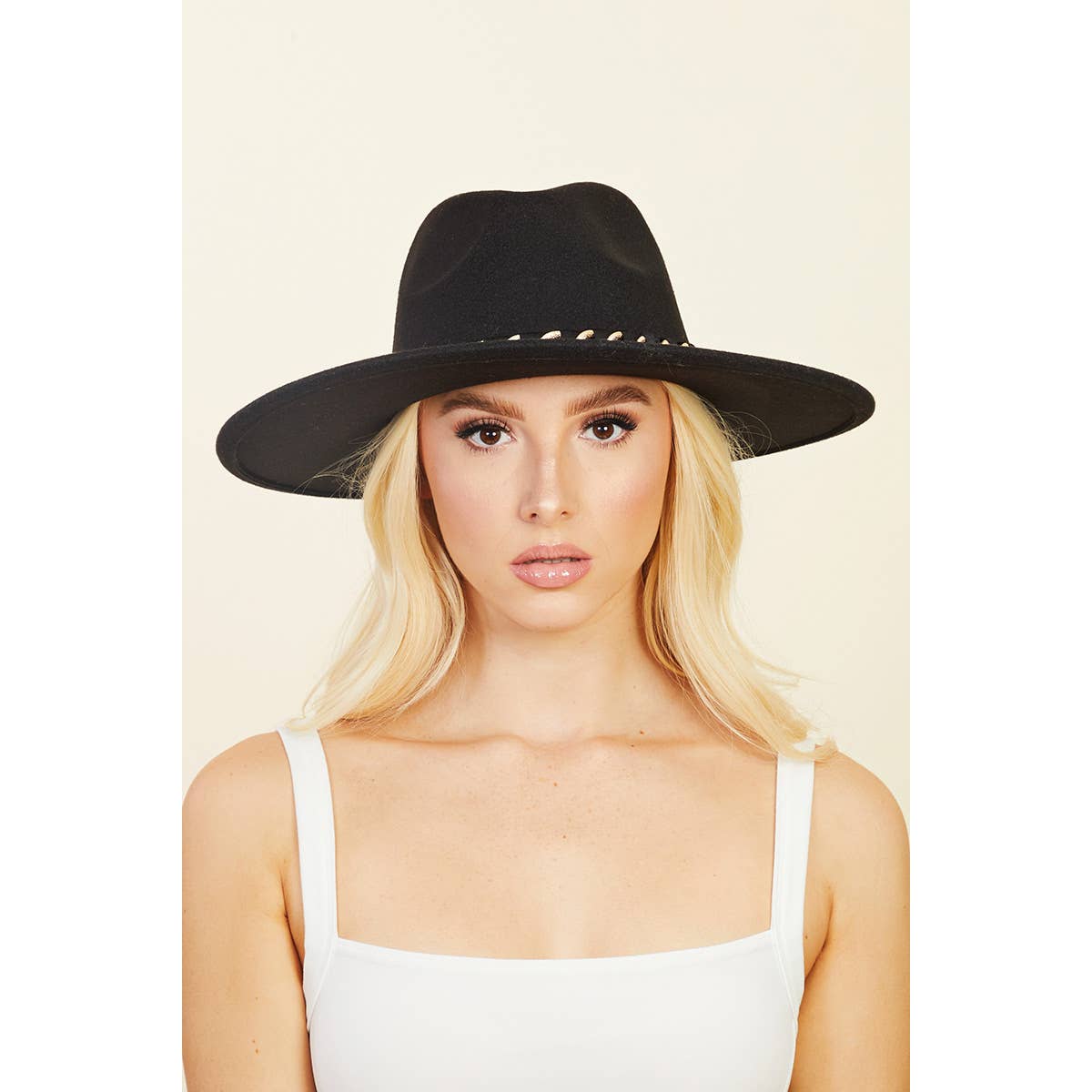 Chain Strap Fedora Fashion Hat
