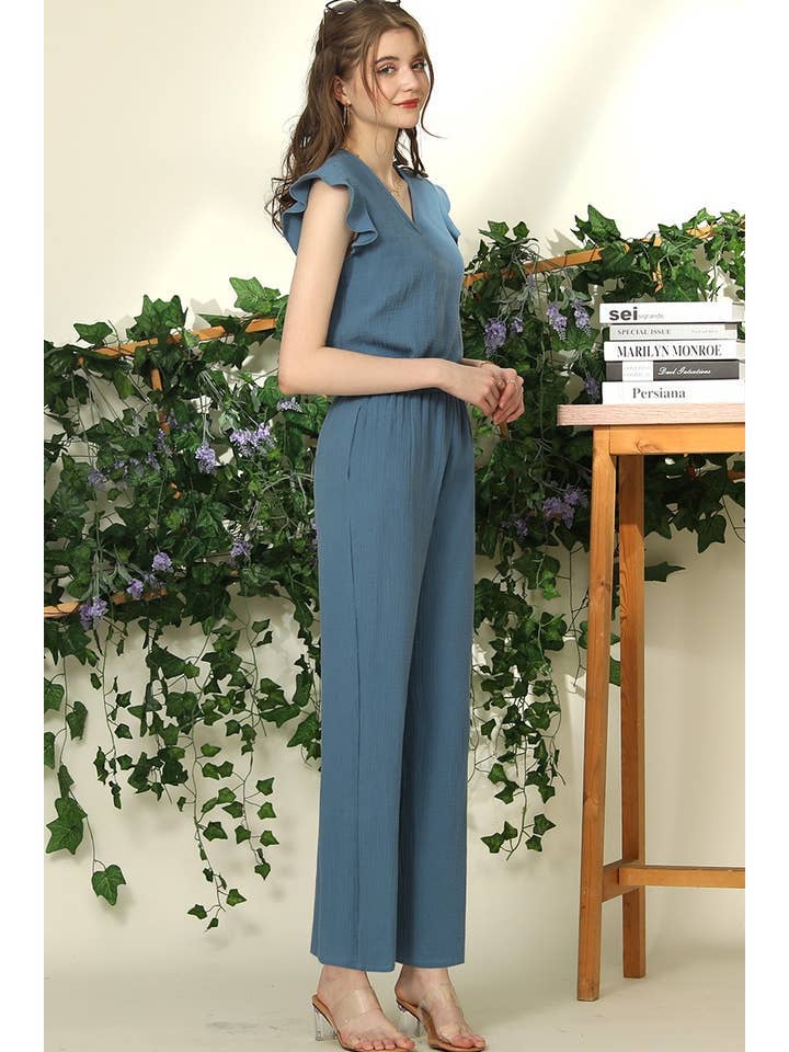 BANDED SMOCKING LONG PANTS
