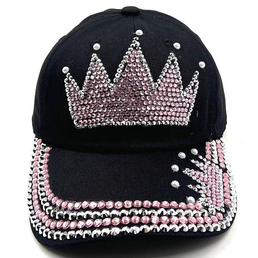 Bold Tiara Crown Rhinestone Cap Hat