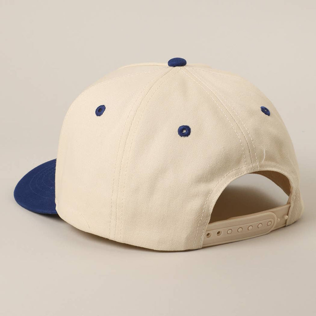 Solid Two-Tone Cotton 5 Panels Baseball Cap