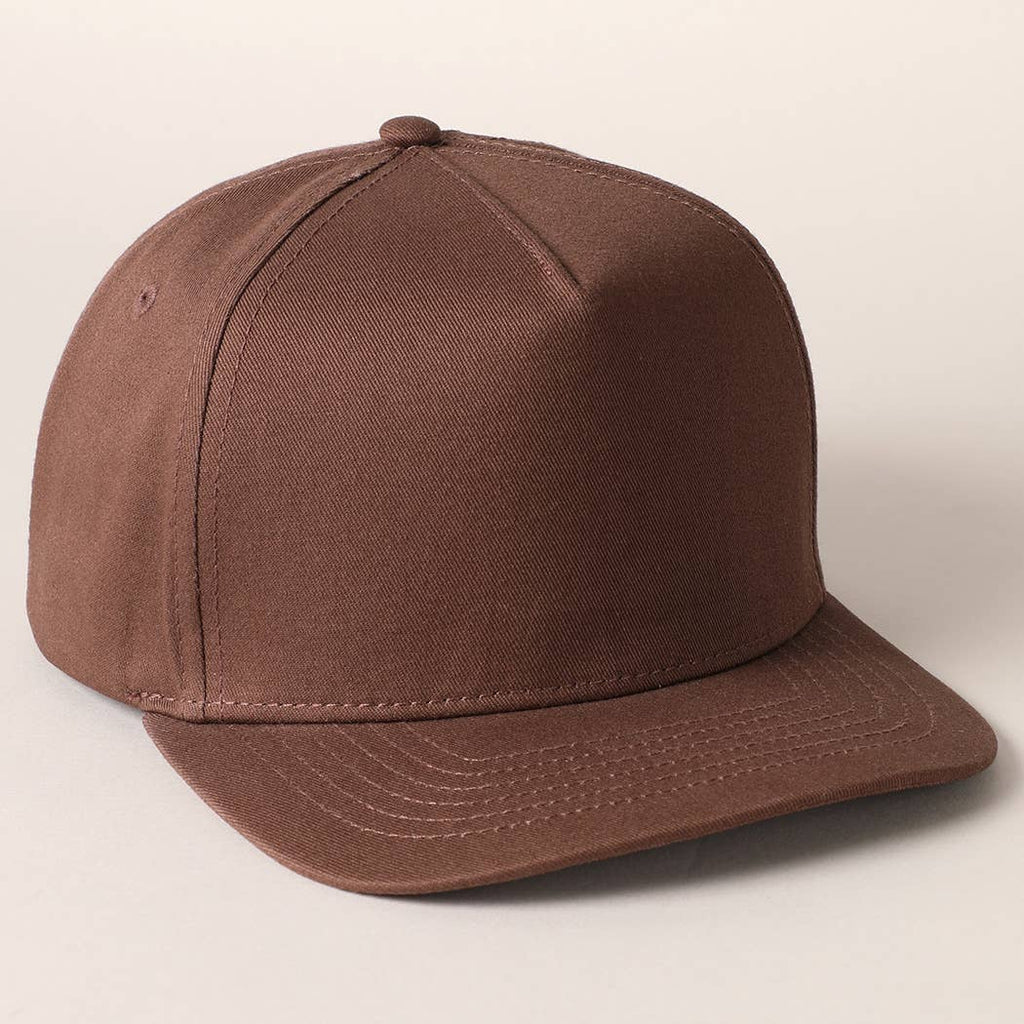 Solid Colored Cotton 5 Panel Baseball Cap