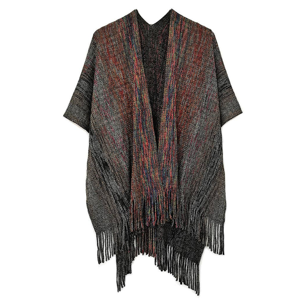 Multicolor Metallic Knit Ruana