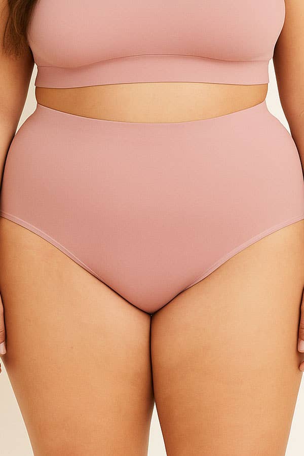 Plus Size Laser Cut Seamless Panty - 6 Color-90079-PTY-6-C01